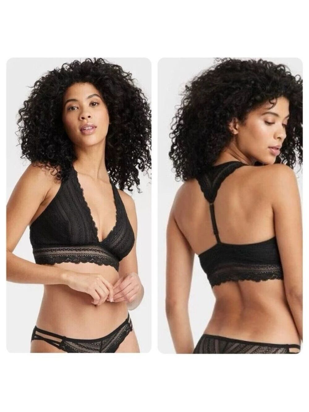 NWT Auden Unlined Racerback Lace Bralette Size Small